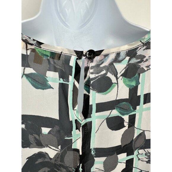 Democracy Women's Floral Sheer Faux Wrap Long Sleeve Blouse Size M - Picture 7 of 11